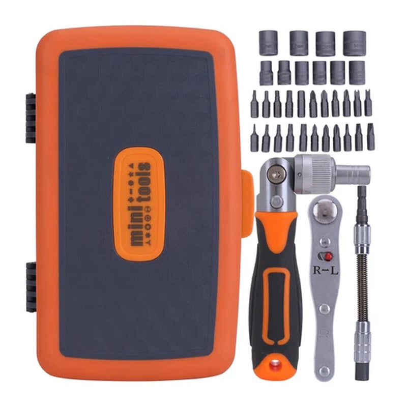 38Pcs Mini Mechanics Tool Set Socket Ratchet Screwdriver Wrench Repair Tool Kit