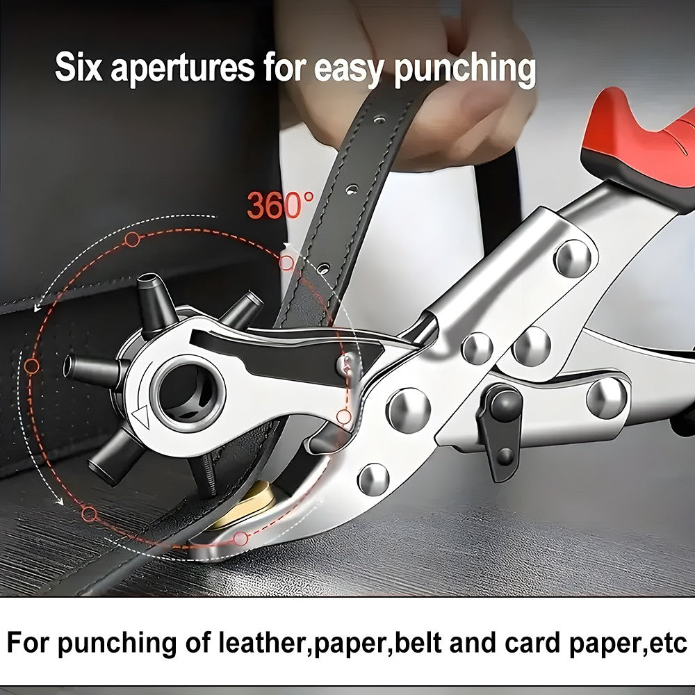 Heavy Duty Leather Hole Punch Tool Multi Size Plier for Belt Collar Strap Fabric
