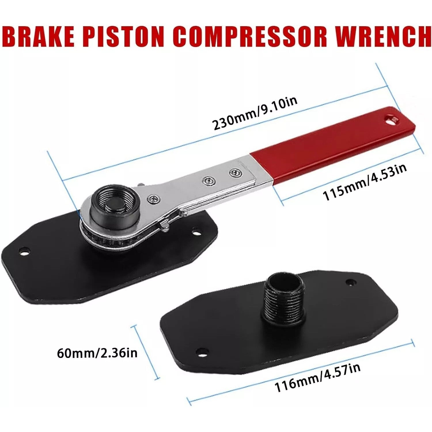 Car Brake Caliper Piston Tool Ratchet Press Pad Spreader Wrench