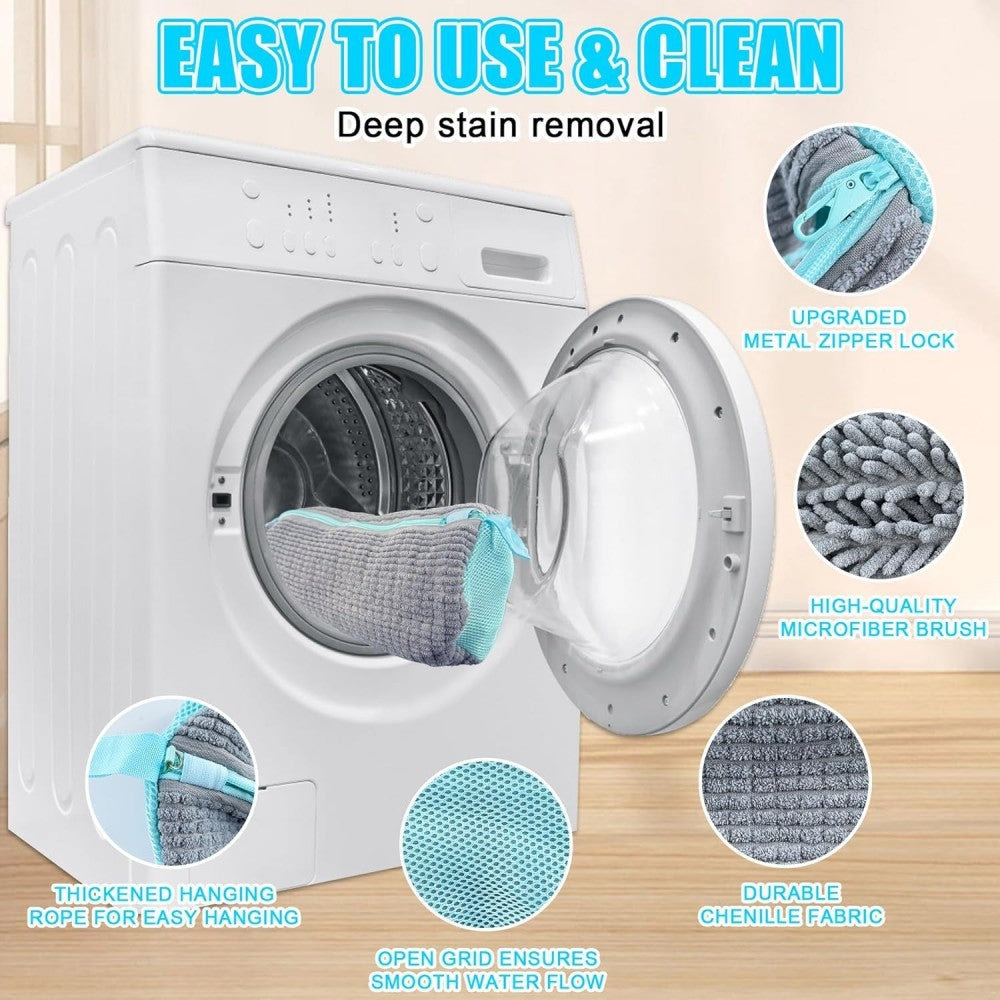 2 Pack Reusable Shoe Washing Machine Bag Laundry Shoe Bag for Washer and Dryer