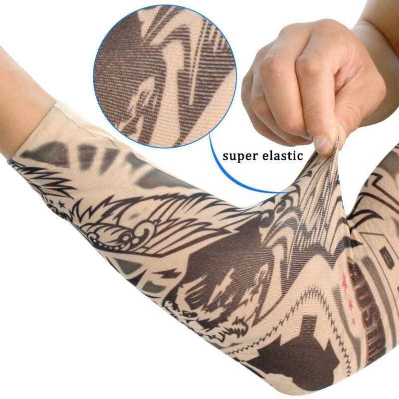 8PC Tattoo Cooling Arm Sleeves Cover Basketball Golf Sport UV Sun Protection