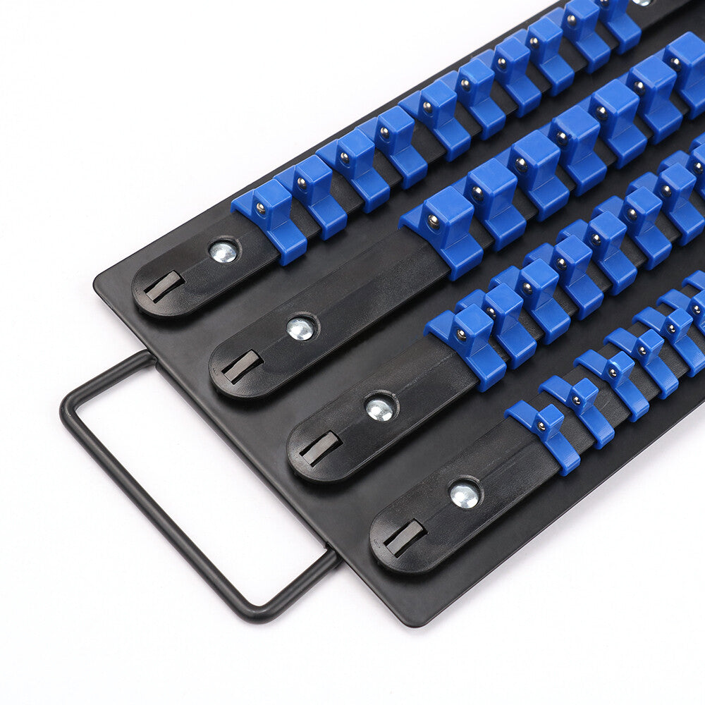 Heavy Duty Socket Organizer Rack – 80 Clip Holder for Tool Storage Tray Storage Rack Mountable 1/4 3/8 1/2 