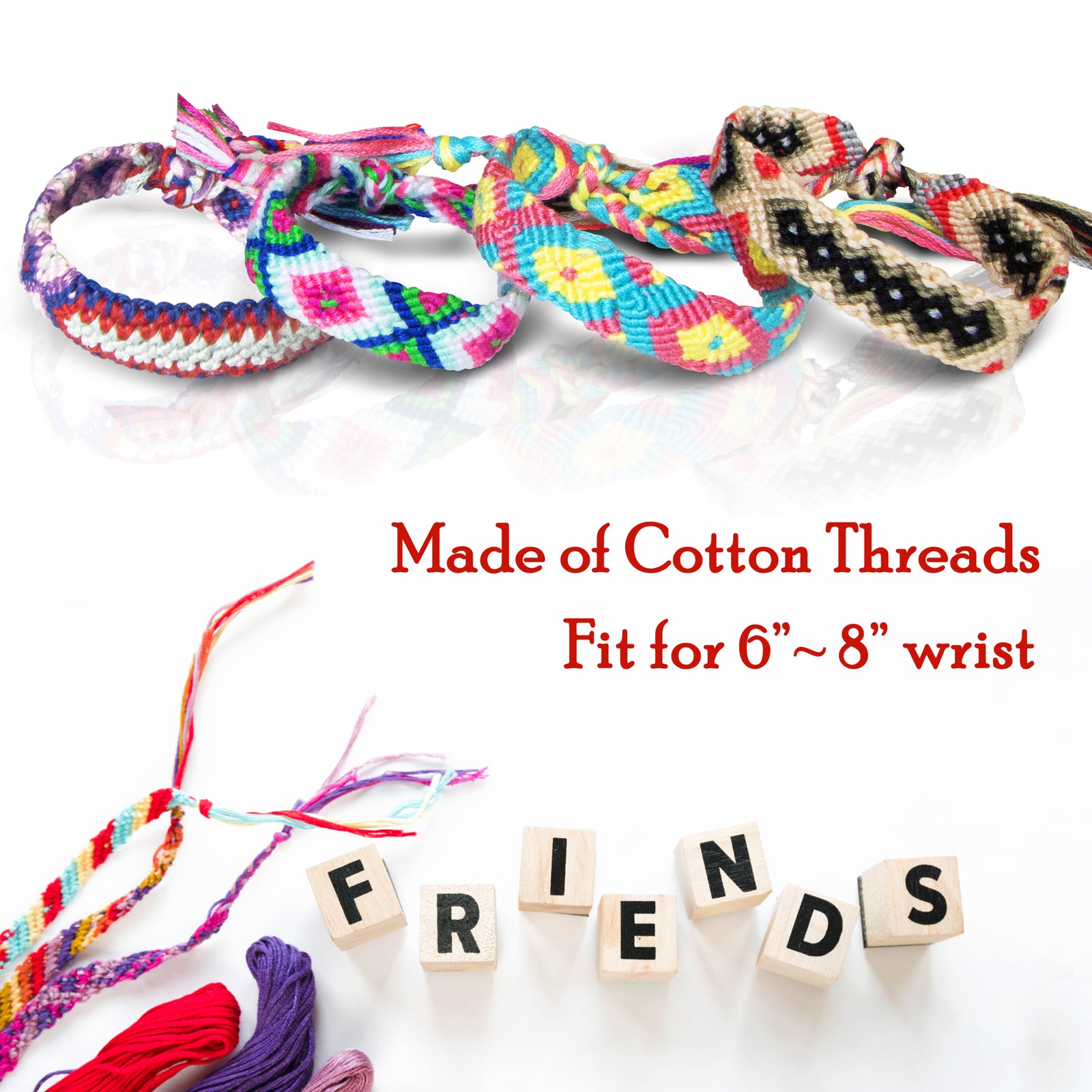 Woven Friendship Bracelets Handmade Braided Rope Wrist String Chain 10Pcs