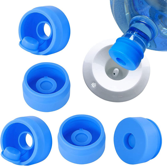 3 and 5 Gallon Water Jug Cap Silicone Reusable Replacement Cap Non Spill Bottle Caps for 55Mm Bottle Water Dispenser Caps - Pack of 3