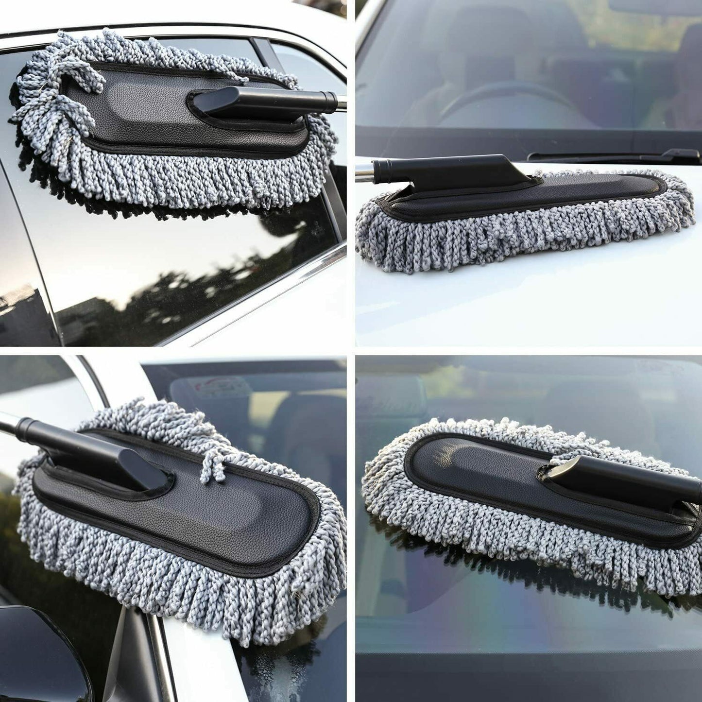 Car Cleaning Duster Microfiber Large Home Wax Treated Plastic Handle Brush