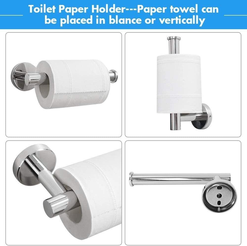 6 PCS Bathroom Hardware Set Matte Towel Bar Stainless Steel Towel Rack Set