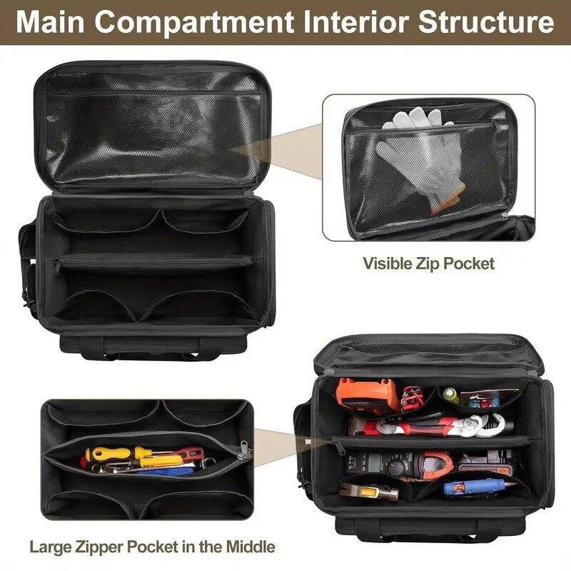 14"Durable Heavy Duty Durable Portable Tool Storage Bag Organizer,Larg
