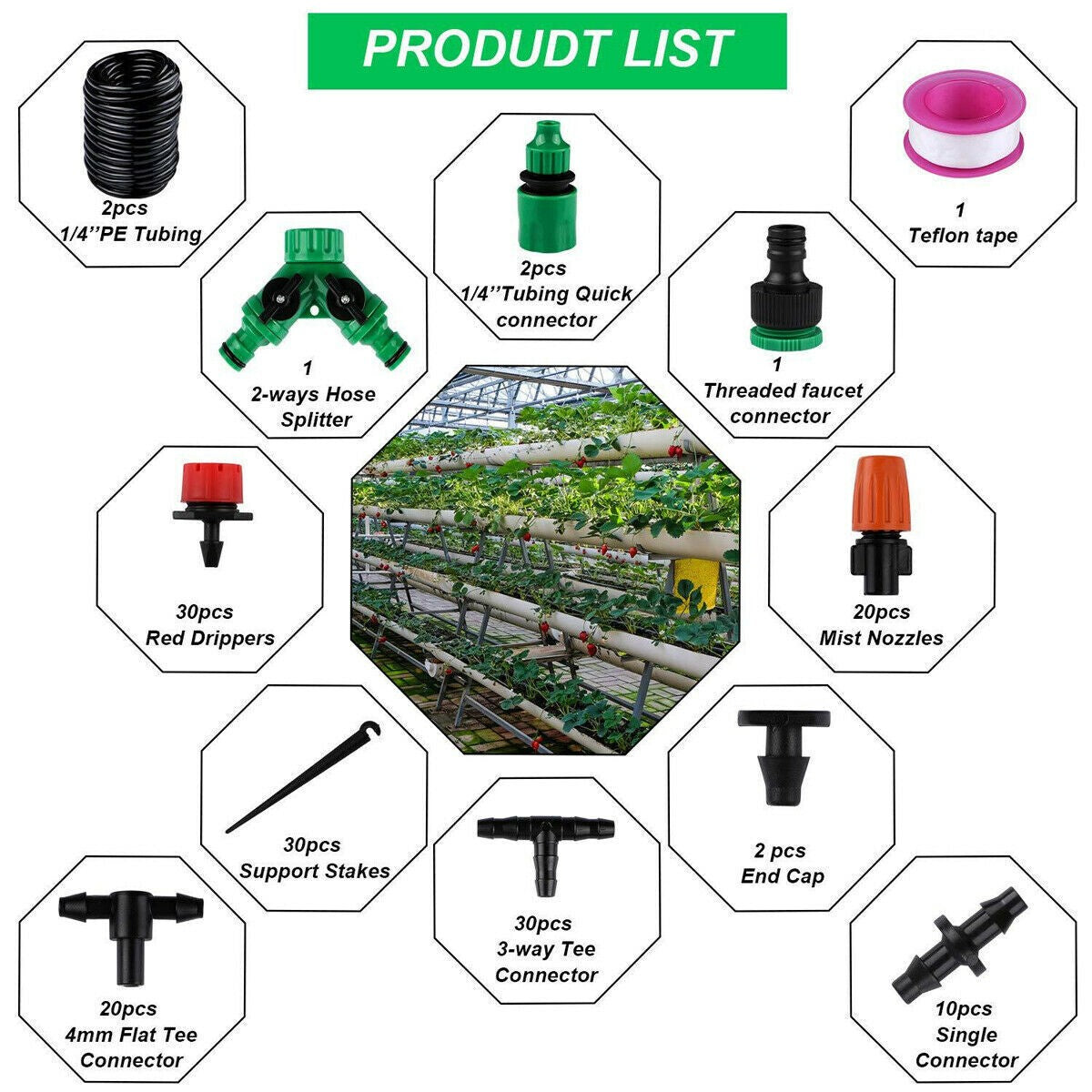 Drip Irrigation System Plant Timer Self Garden Watering Spray Hose Kit 100Ft/30M