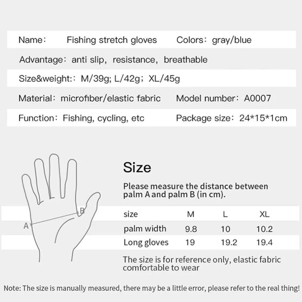  Fishing Gloves UV Sun Protection Gloves Fingerless Gloves for Men Women UPF50+