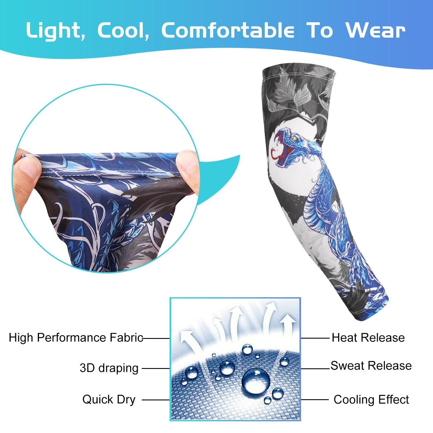 3 Pair Cooling Arm Sleeves Cover UV Sun Protection Cycling Running for Men Women