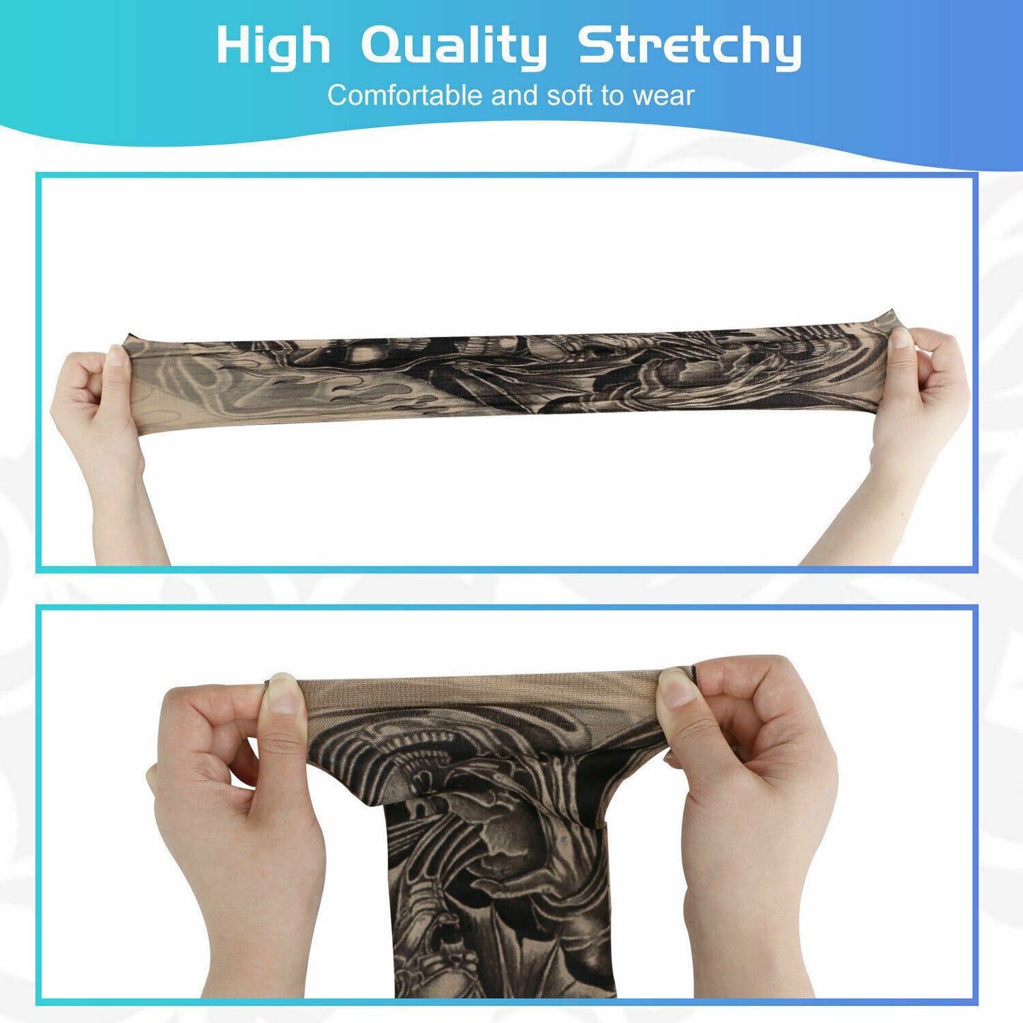 6 Pcs Cooling Arm Sleeves Outdoor Sport UV Sun Protection Arm Cover Tattoo Art