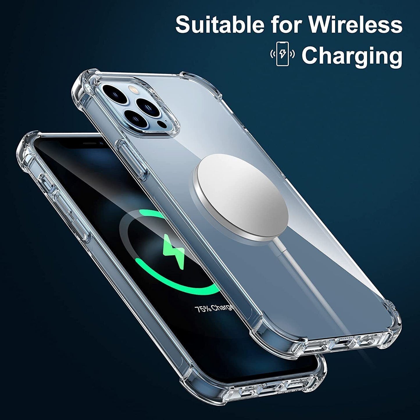 For Iphone 16 15  Pro Max Clear Shockproof Case +2*Screen +2*Lens Protector