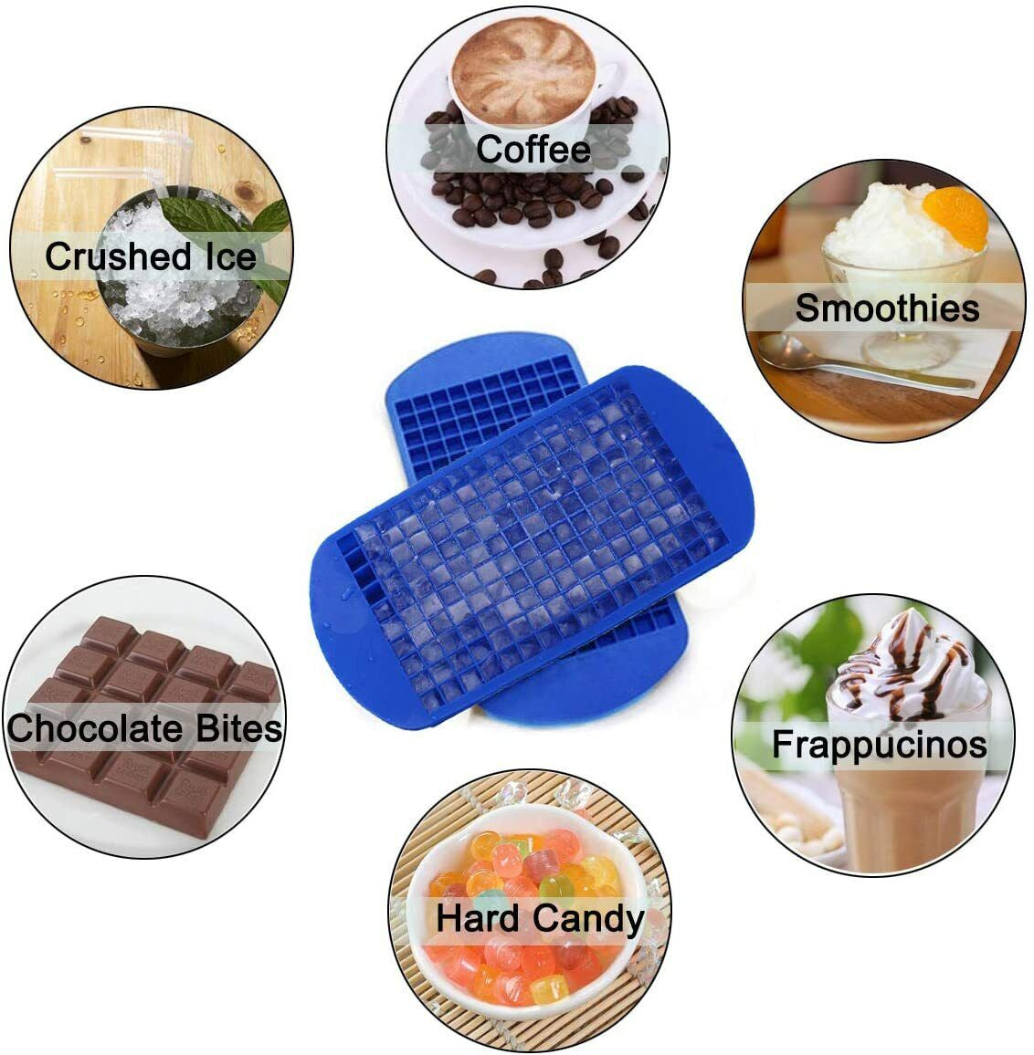 Ice Cube Maker Molds 160 Grids Mini Small Trays Silicone Bar Whiskey Cocktails