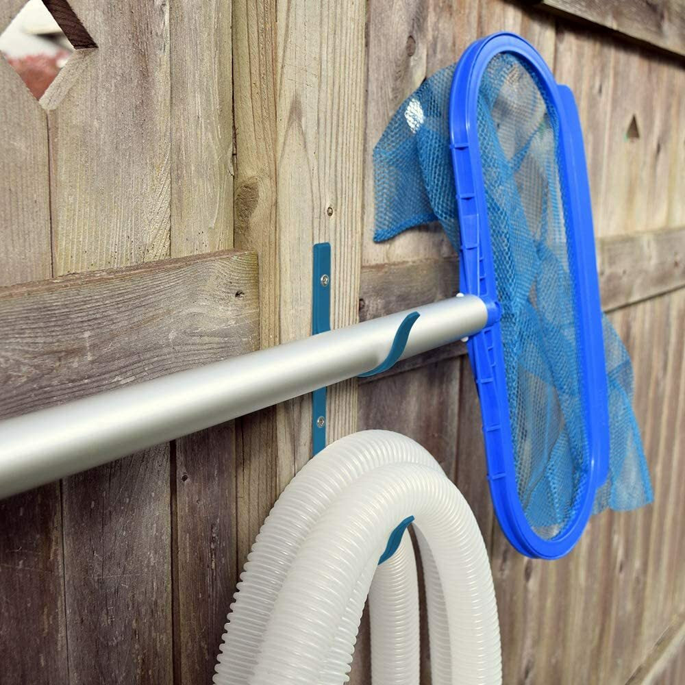 Aluminum Pool Hanger Hook for Pool Pole, Hose, Brush, Leaf Rake, Garden Tools