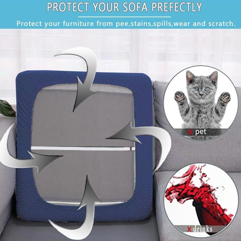 2pcs 100% Waterproof Patio Stretch Sofa Cushion Covers Outdoor Chair Cushion Covers