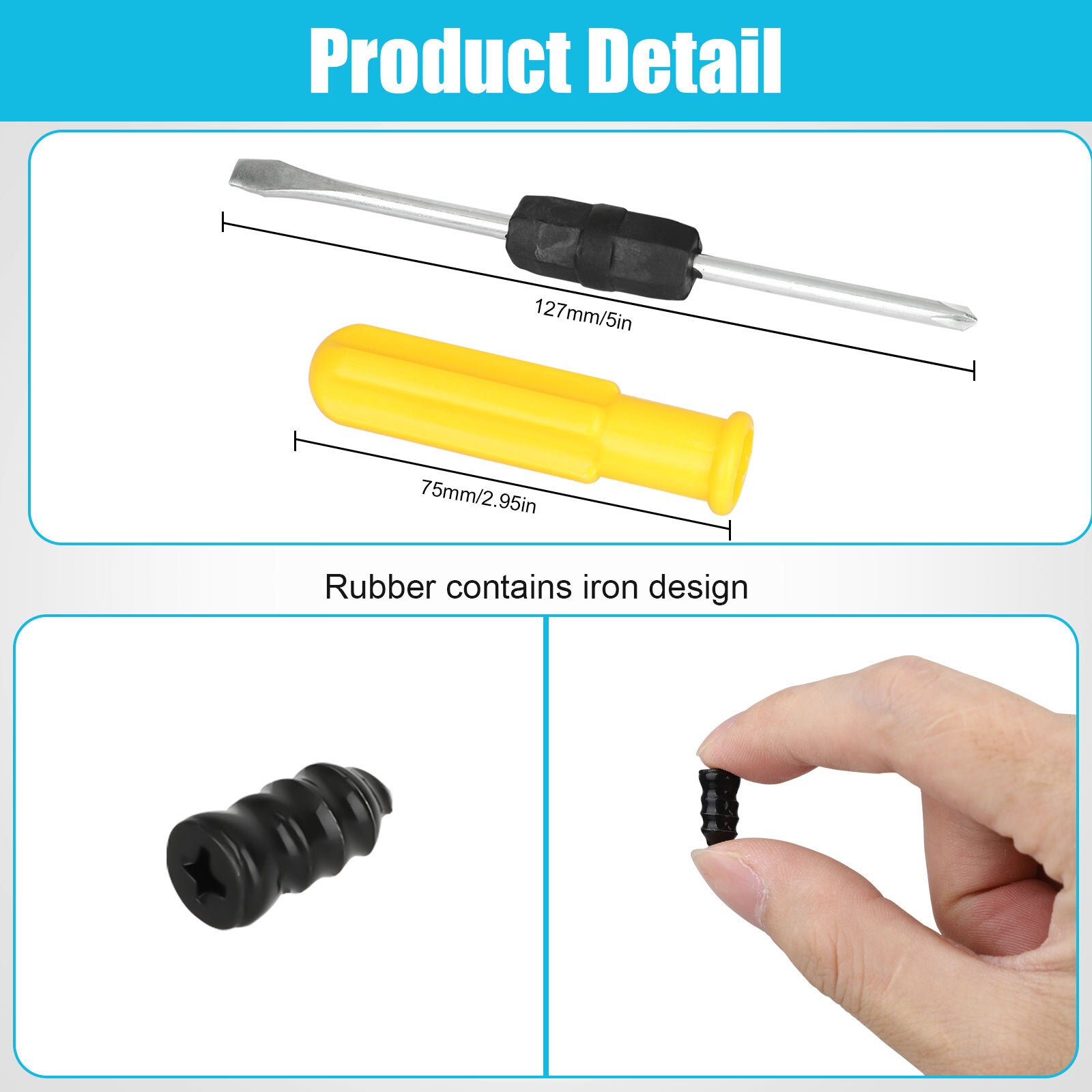 60PCS Car Vacuum Tire Repair Nail Rubber Screw Nails+ Screwdriver Tool Set W/Box
