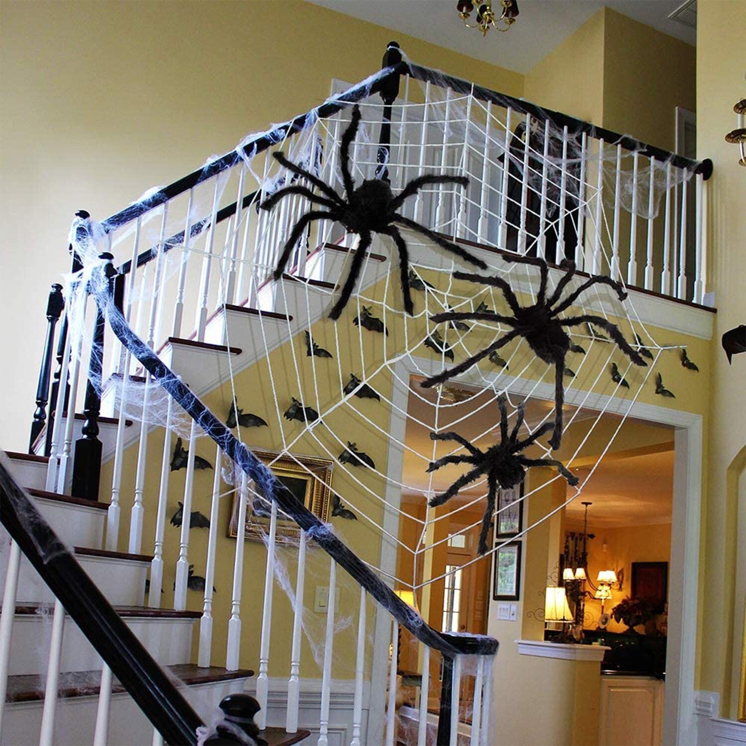 2 Pack 12Ft Large Spider Web Halloween Decorations for Garden Yard Outdoor Decor