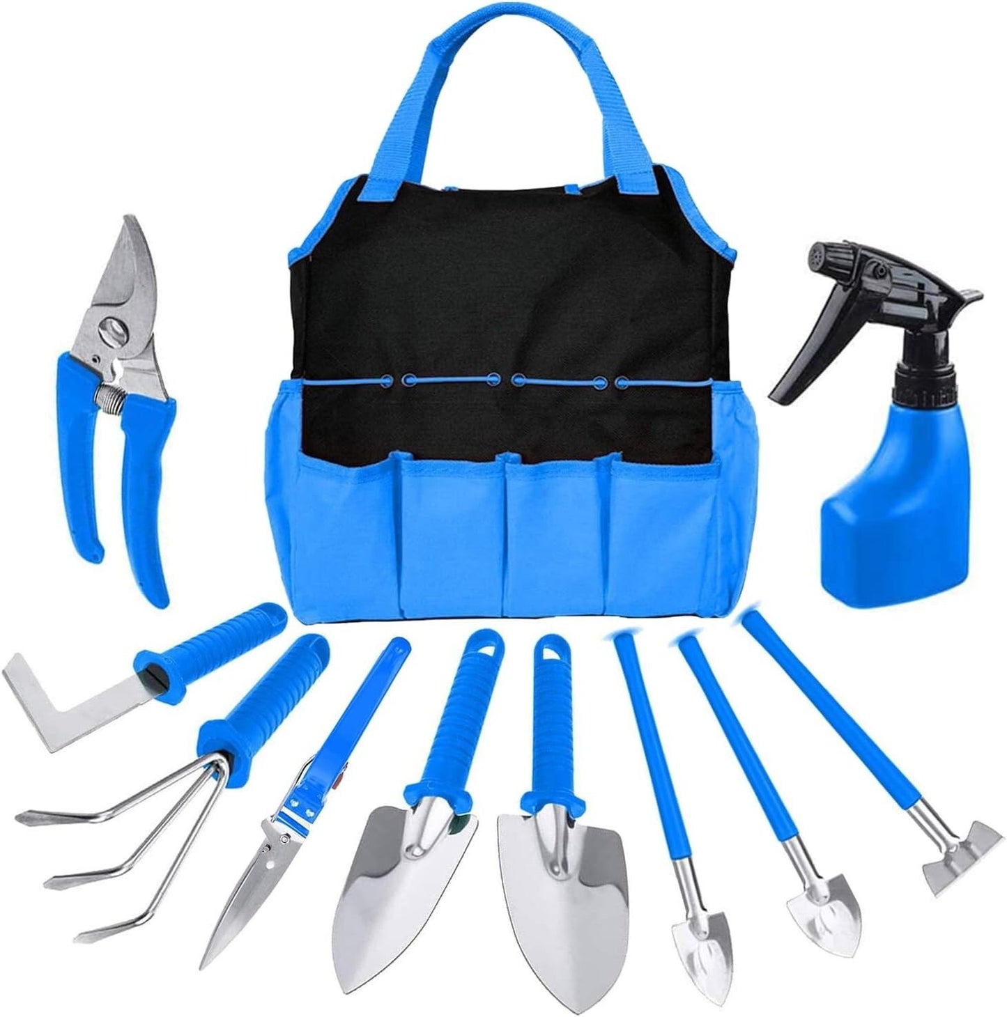 Set of 10 Gardening Tools Complete Garden Tool Kit for Indoors & Outdoors