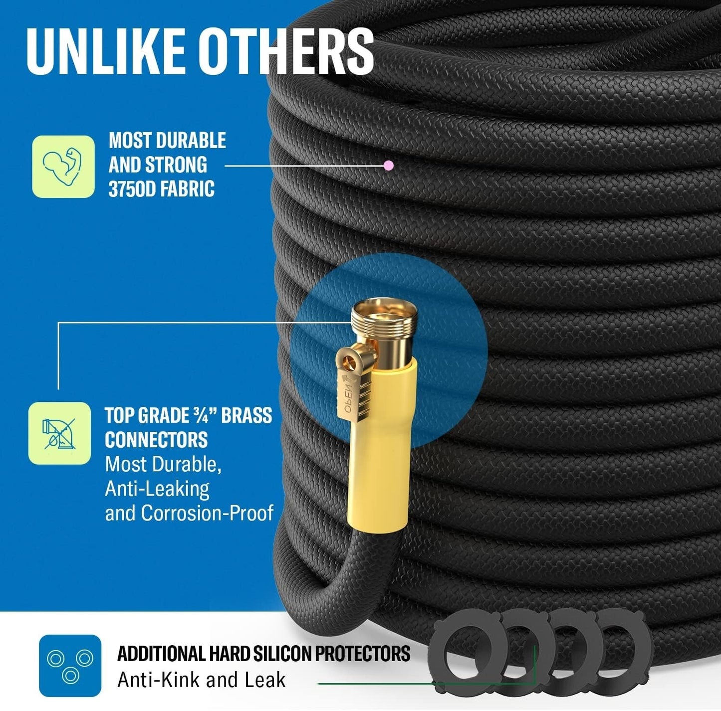 50FT Garden Hose with Sprayer Custom Length No Kink Leakproof Sprayer