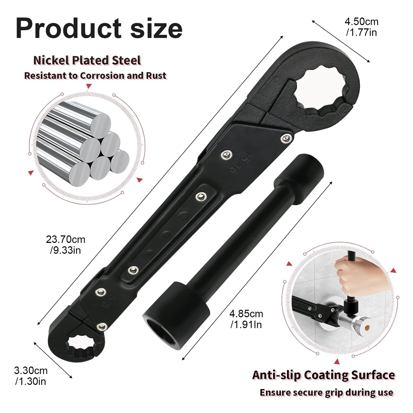 Multi-Use Angle Stop Wrench – Plumbing Tool Kit for Installation & Removal Tasks