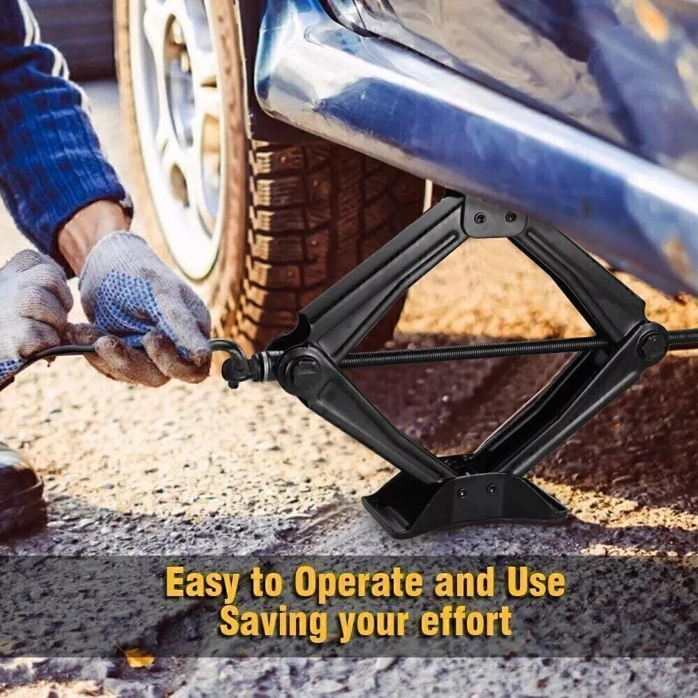 2 Ton Scissor Jack Handle Crank Wheel Lug Wrench Tool Kit Car Garage Tire✨