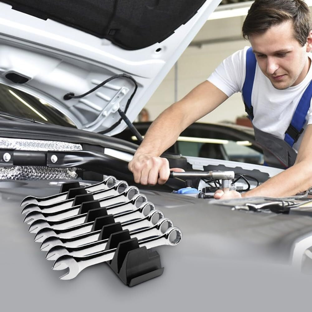 40X Magnetic Modular Wrench Organizer Compact Tool Storage Slots Hold Tools SAE