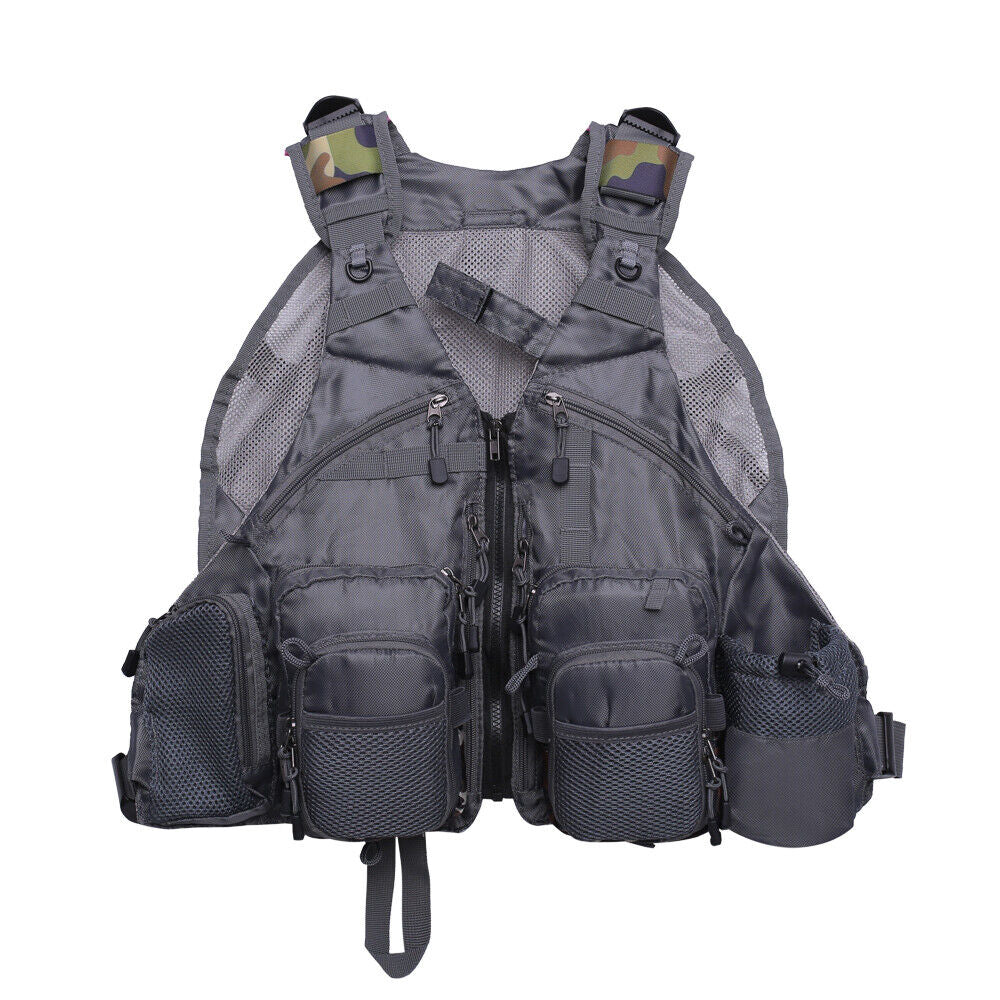 Fly Fishing Mesh Vest General Size Adjustable Mutil-Pocket Breathable Vest