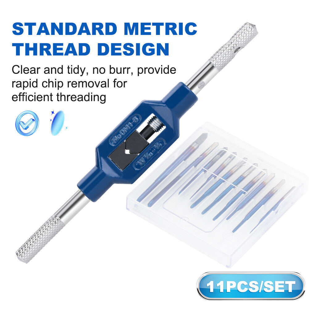 11Pcs Micro Taps Bits Mini Machine Screw Drill Tap Set Metric Thread Screws Tap