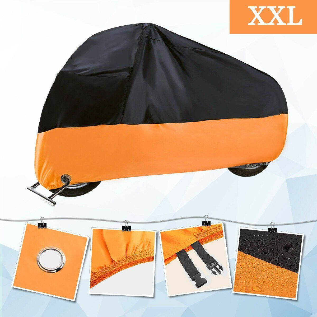 Motorcycle Cover Bike Waterproof Outdoor Rain Dust Sun UV Scooter Protector XXL