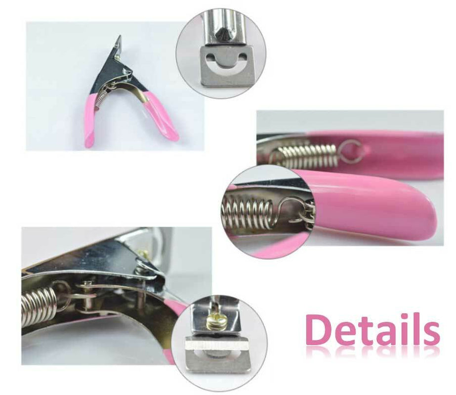 Acrylic False Nail Tip Cutter Clipper Nail Pink with Spring Manicure Tip Cutter