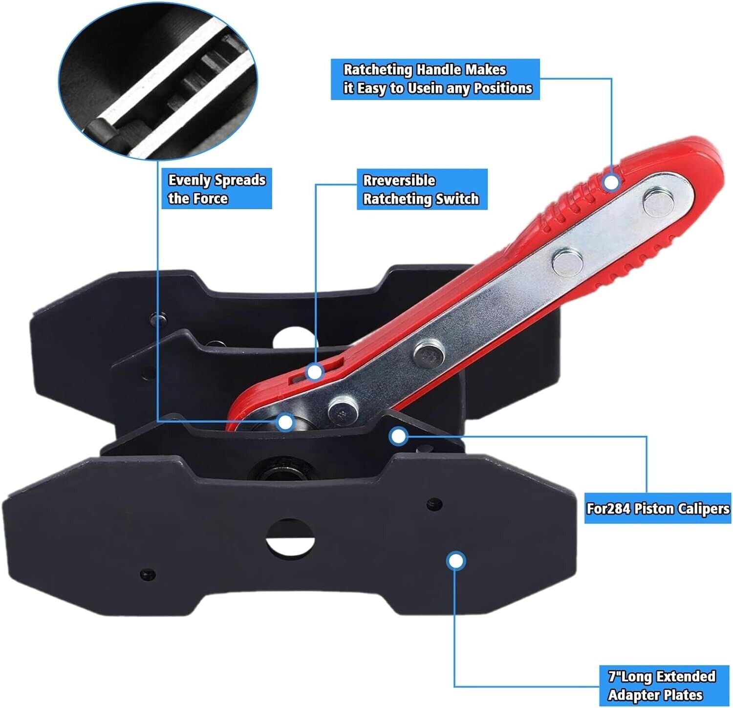 Caliper Spreader Tool Car Ratchet Brake Piston Press Brake Caliper Large Wrench