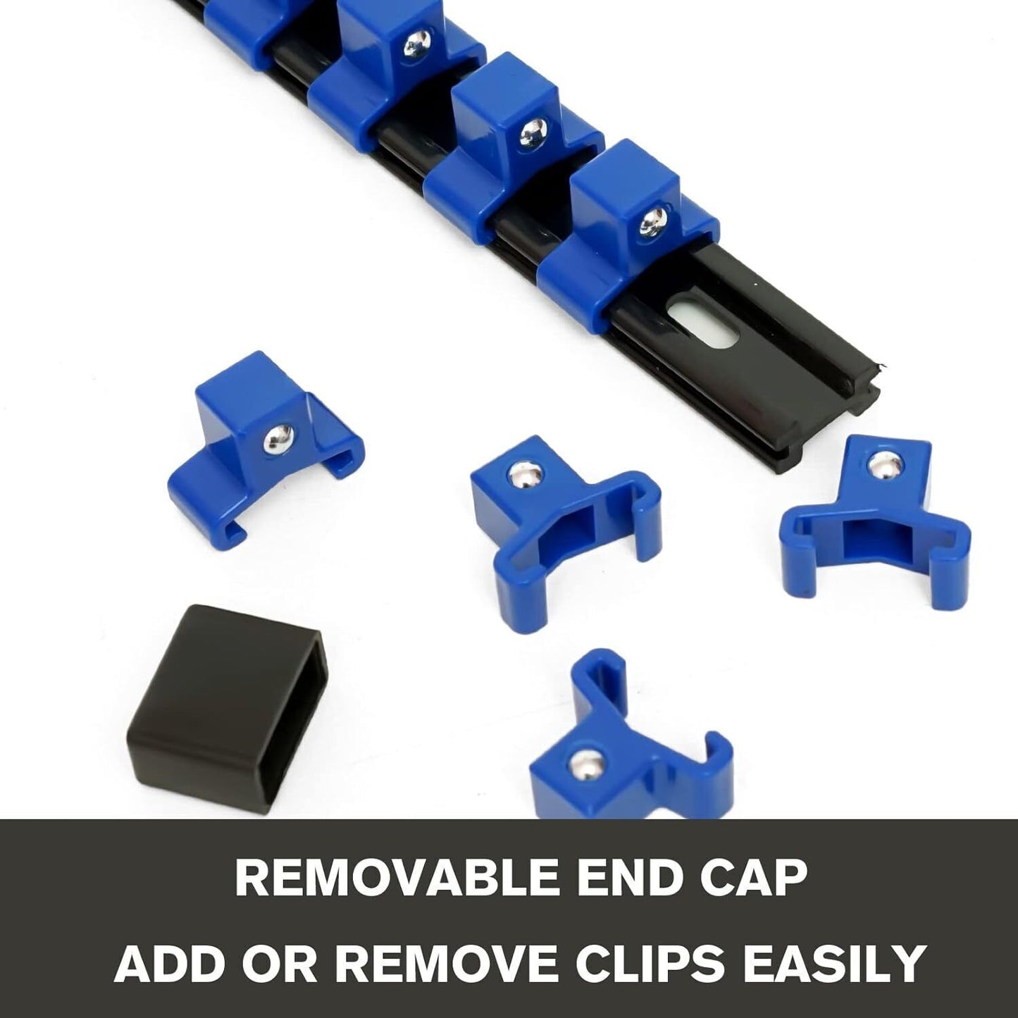 9PC Socket Organizer 1/2 3/8 1/4 Inch Drive Socket Rail Holders Wall Mount