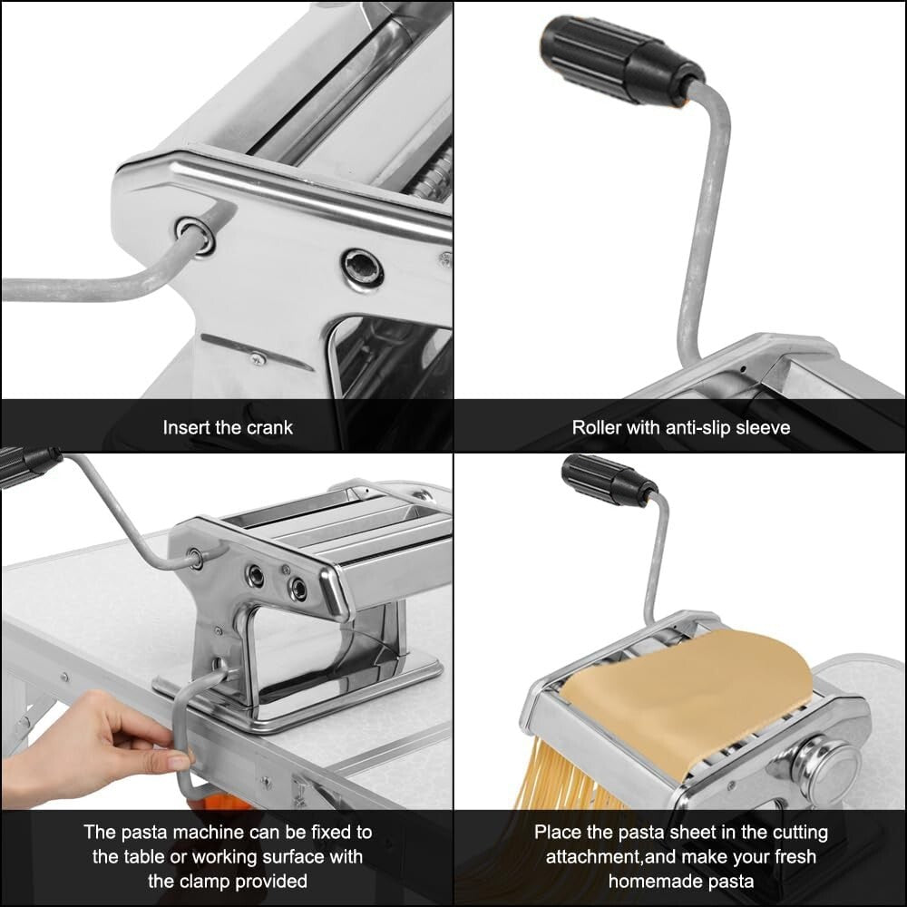Homemade Pasta Maker Roller – Heavy-Duty Stainless Steel Machine for Spaghetti, Fettuccine & More