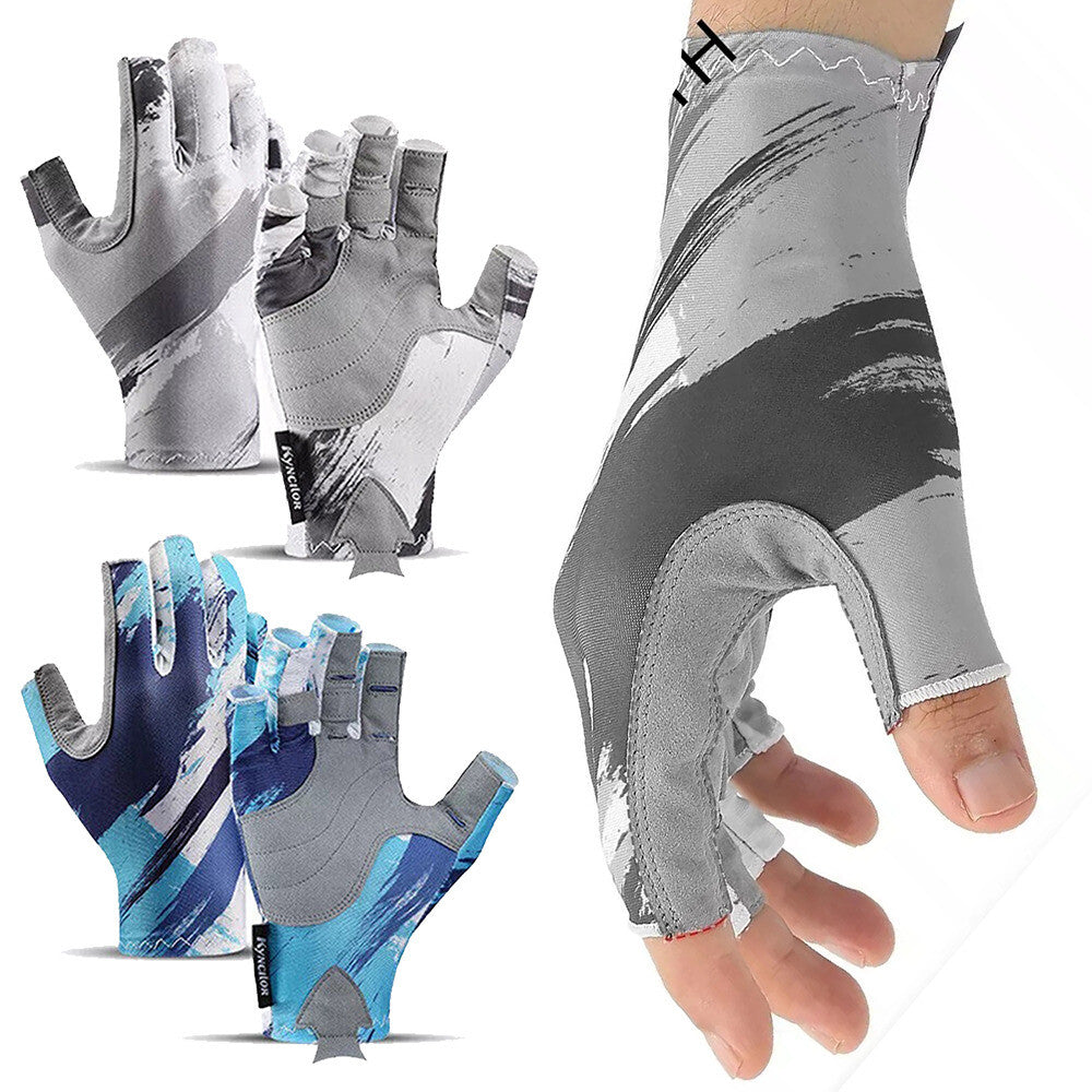  Fishing Gloves UV Sun Protection Gloves Fingerless Gloves for Men Women UPF50+