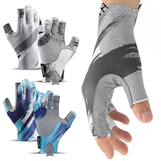  Fishing Gloves UV Sun Protection Gloves Fingerless Gloves for Men Women UPF50+