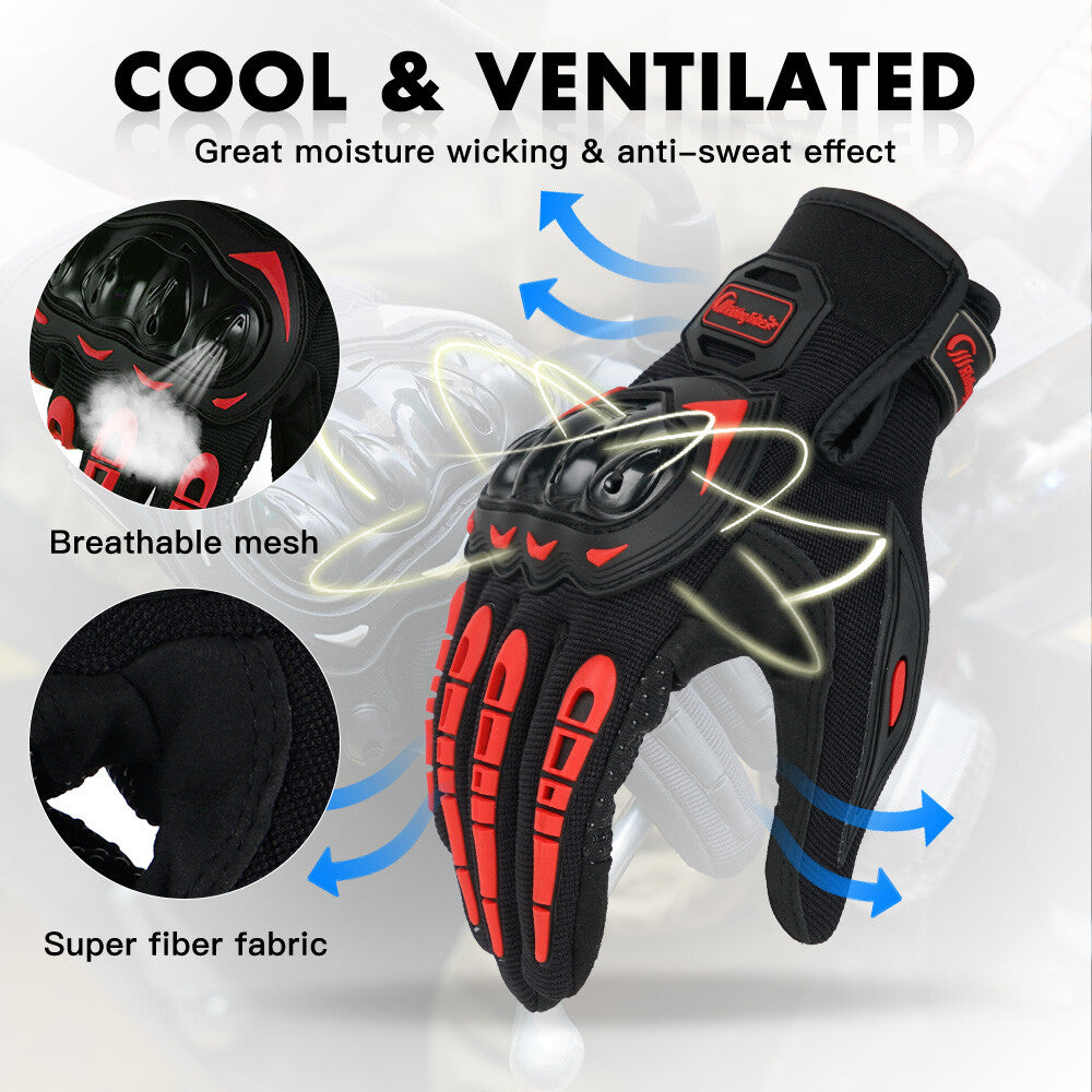 Motorcycle Gloves for Men Women Full Finger Touchscreen Motorbike Riding Gloves