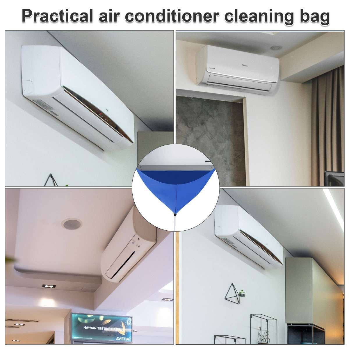 Mini Split Air Conditioning Cleaning Kit AC Coil Cleaner Waterproof Cover Bag