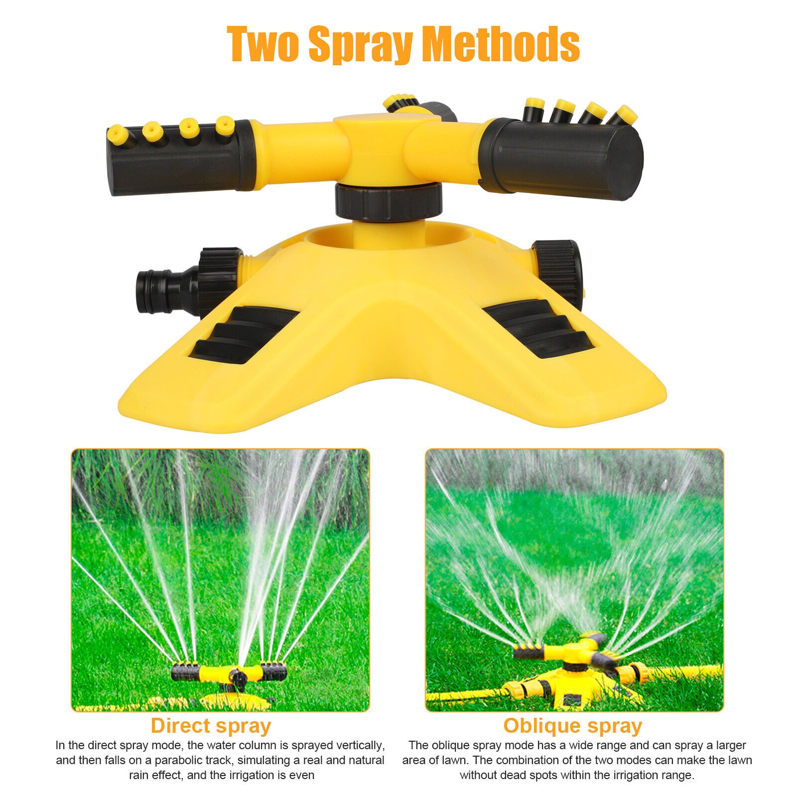 360° Automatic Rotating Lawn Sprinkler – 2 Spray Modes, Wide Coverage, Garden & Lawn Irrigation
