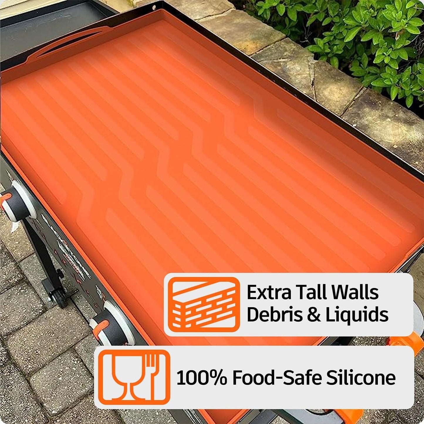 Silicone Griddle Mat Cover for 36'' Blackstone – Non-Stick, Heat-Resistant, Includes Free Drip Tray