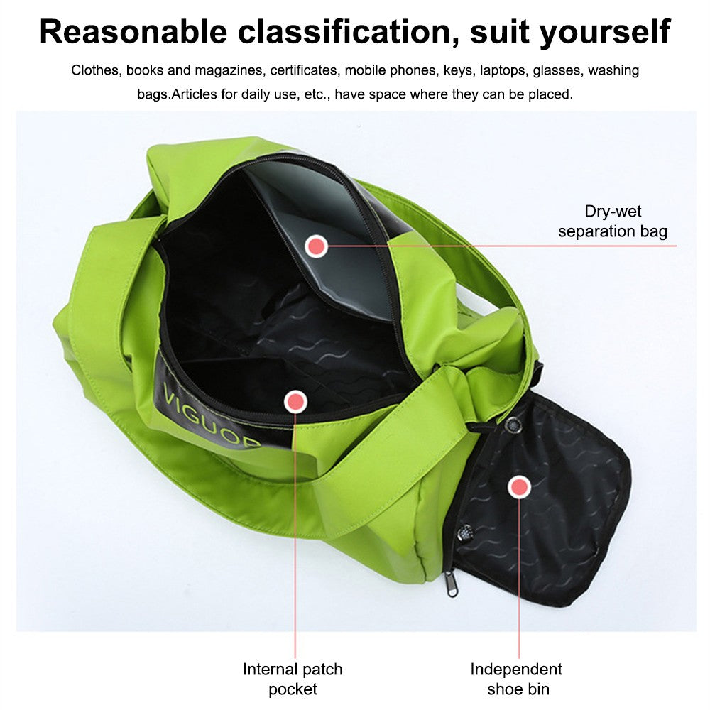 Lightweight Sports Gym Travel Duffel Bag Wet Pocket for Swim Yoga Training