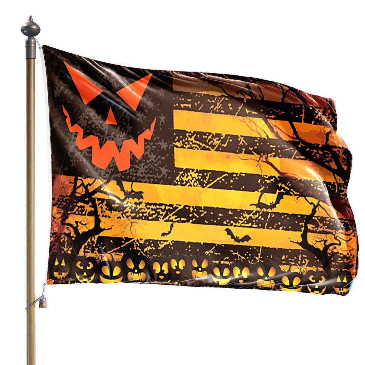3X5 Ft Scary Halloween Flags American Pumpkin Flag, HALLOWEEN 3X5' FLAG BANNER