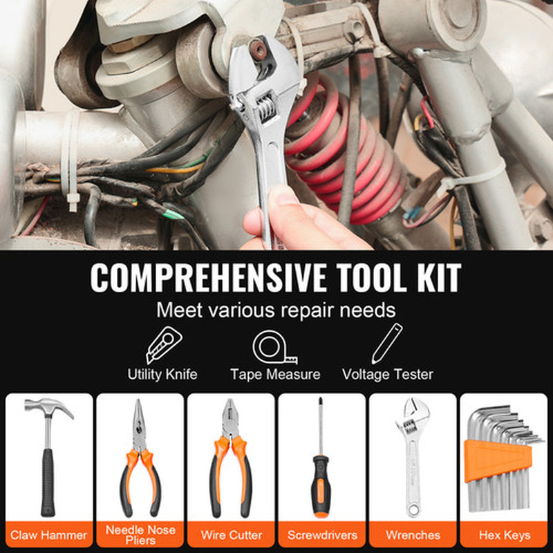 132 Pieces Tool Kit General Household Hand Tool Set with Portable Tool Case