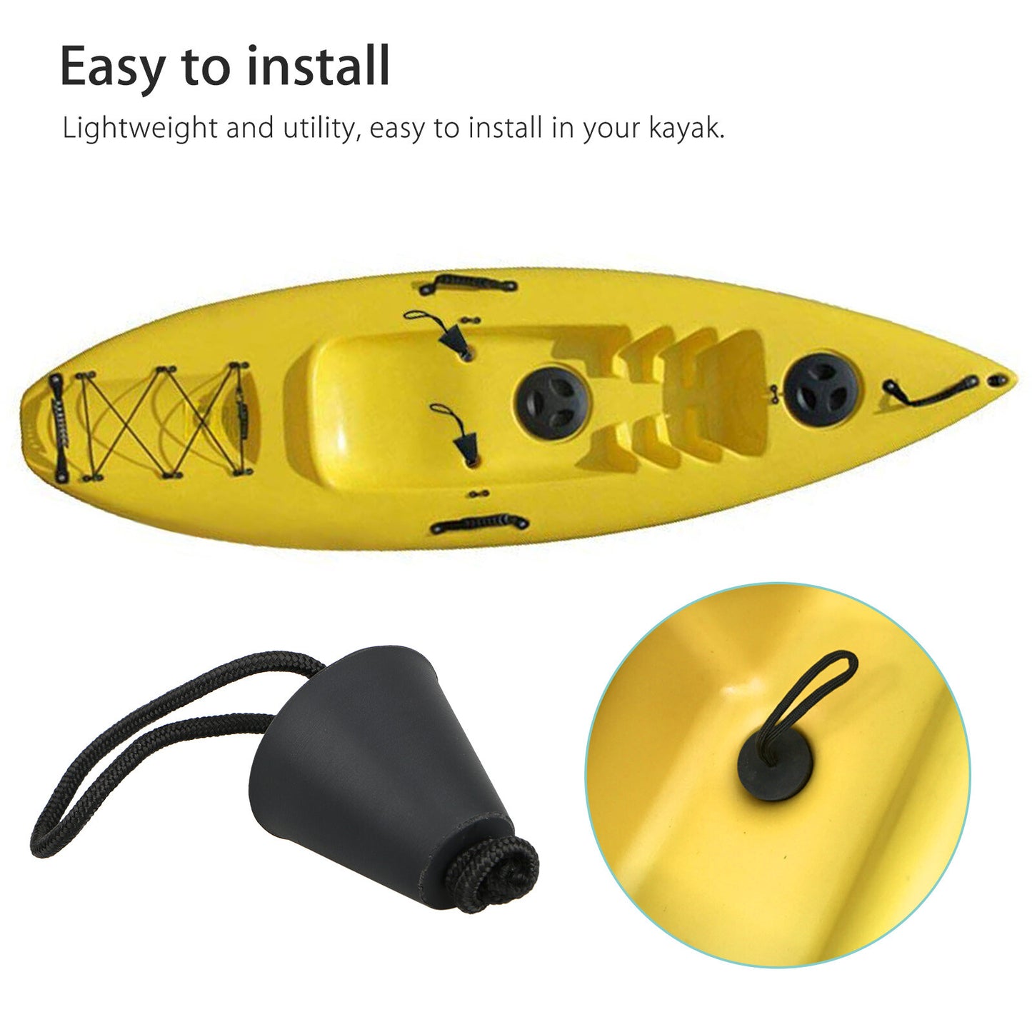 4PCS Silicone Kayak Scupper Plug Kit Canoe Drain Holes Stopper Bung Accessories