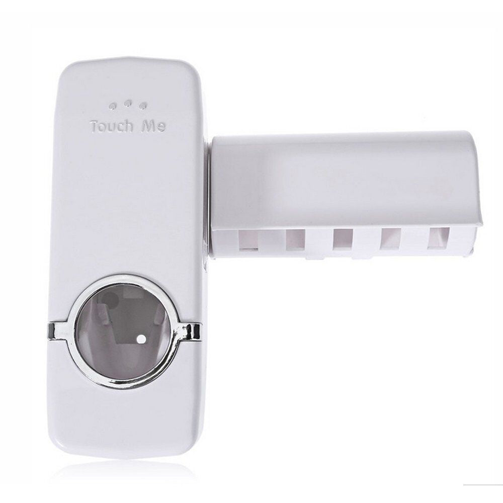 Toothpaste Dispenser  5 Toothbrush Holder Set Wall Mount Stand for Home Bathroom