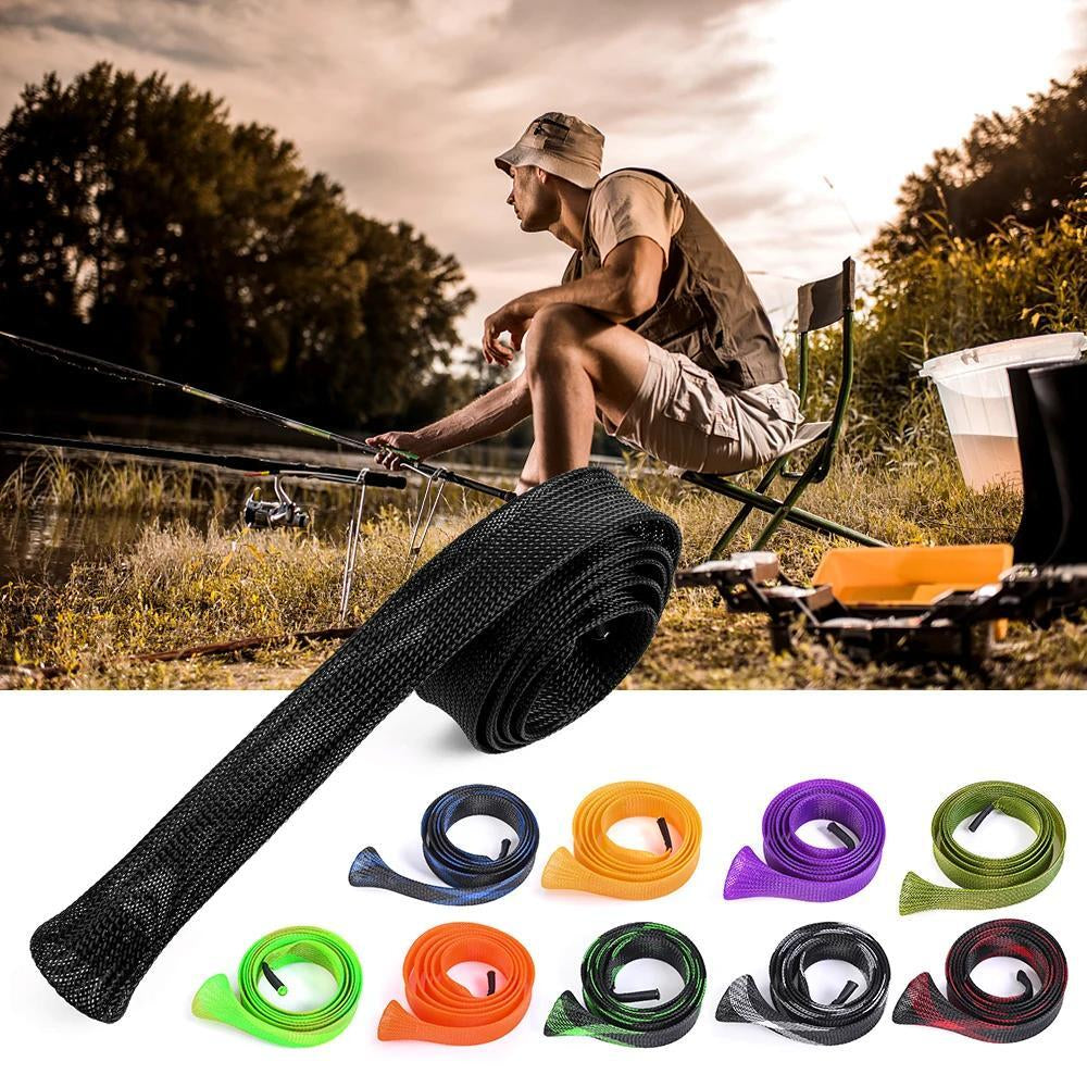 10 PCS Fishing Rod Sock Mesh Covers Braided Pole Protector Sleeve Fish Tool USA