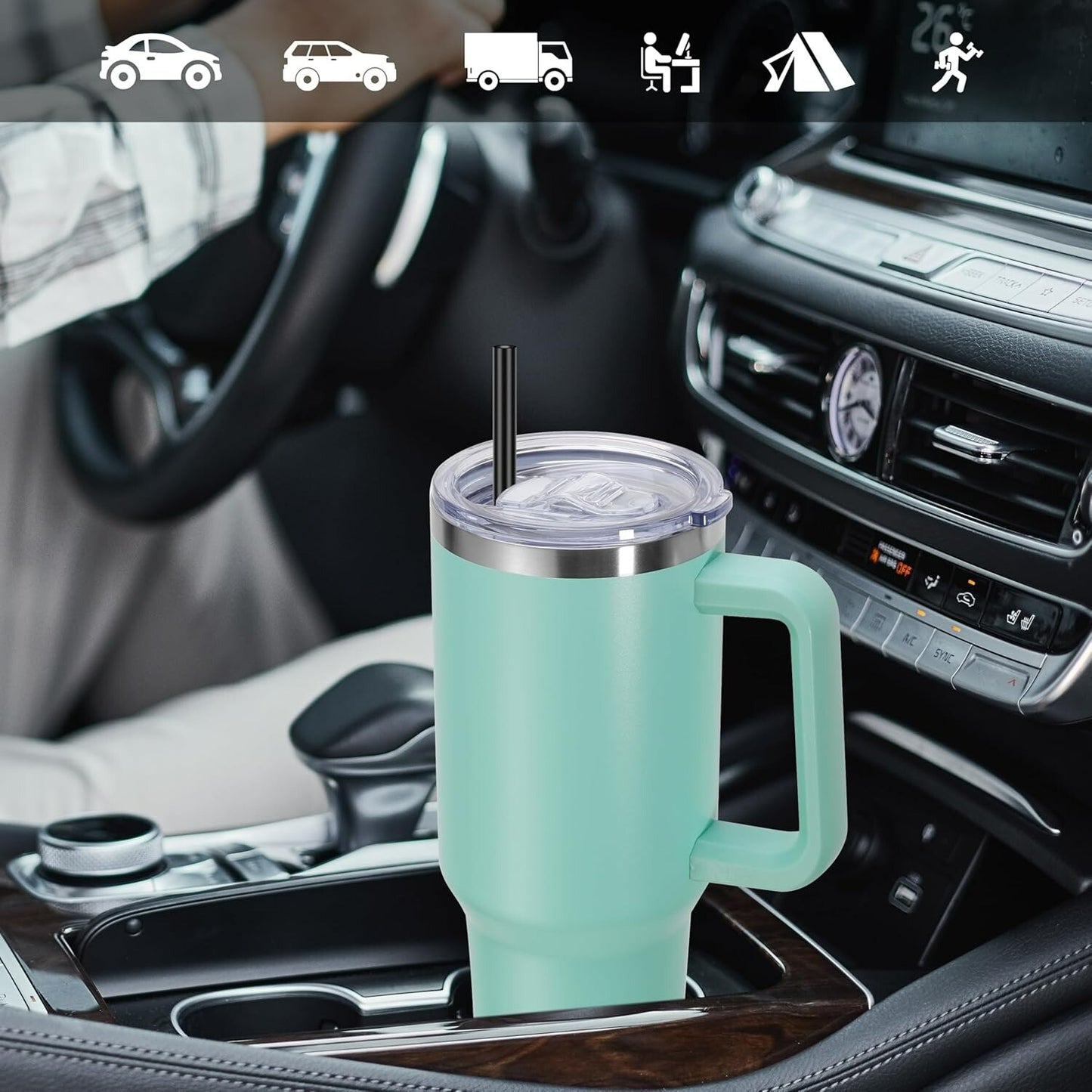 40 Oz Tumbler Stainless Steel Vacuum Insulated Tumbler with Lid and Straw Gift
