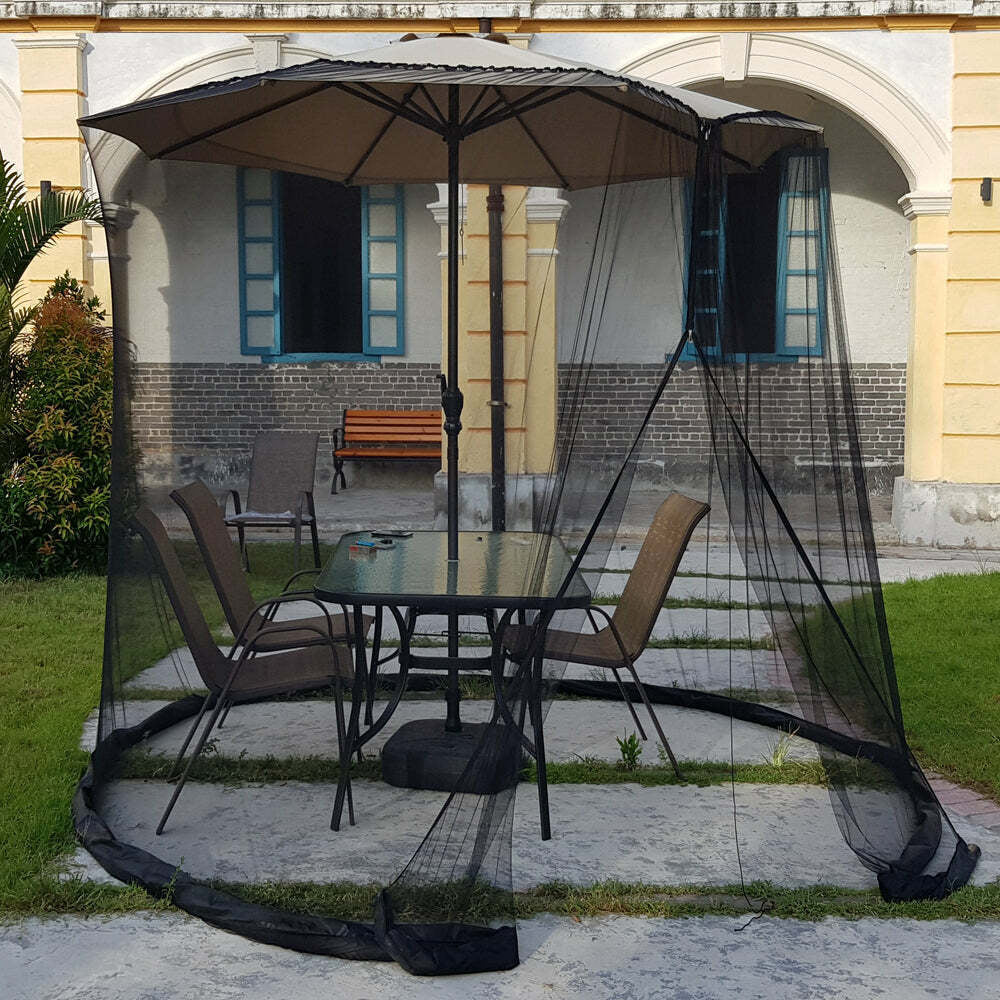 9Ft Patio Umbrella Bug Screen W/Zipper Door and Polyester Netting(Net ONLY)