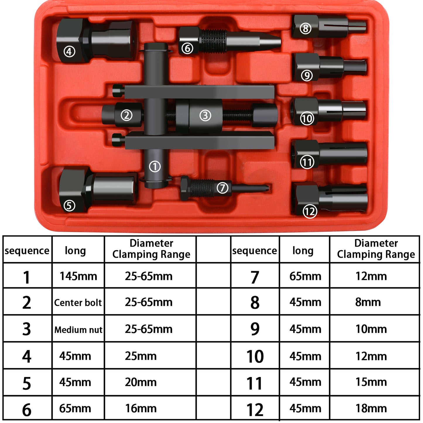 Motorcycle Bearing Puller Kit 8-25MM Motorcycle Inner Bearing Disassembly Tool