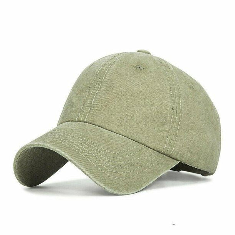 PONYTAIL HAT MESSY HIGH BUN DAD HAT PONYCAP ADJUSTABLE SOLID COTTON DISTRESSED W