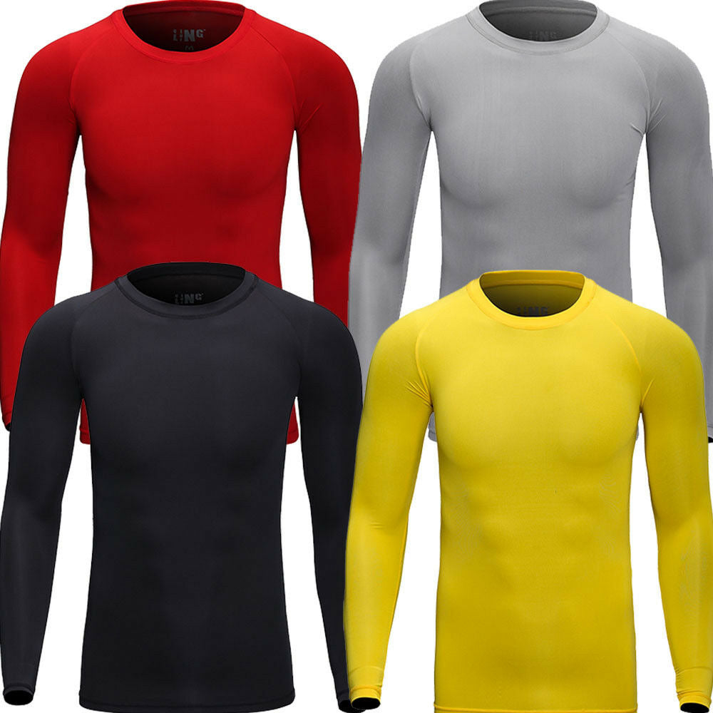 Mens Longsleeve Armour Base Layer Top Full Sleeve Gym Sports Shirt 